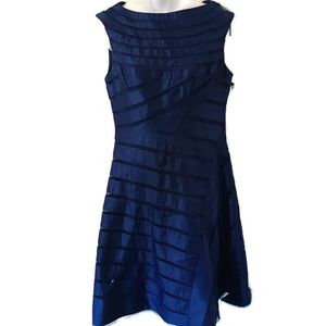Adrianna Papell Blue Tiered Lined Cocktail Dress 8